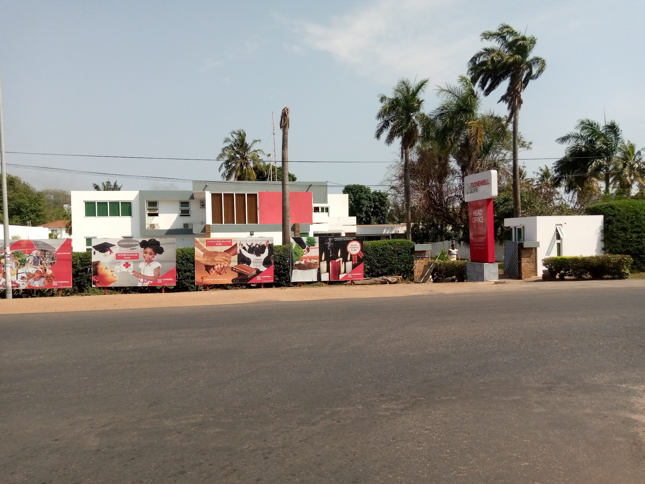 A first look at Donewell Life Headquarters, grounding the page in the place people would visit or contact for insurance enquiries in Accra.