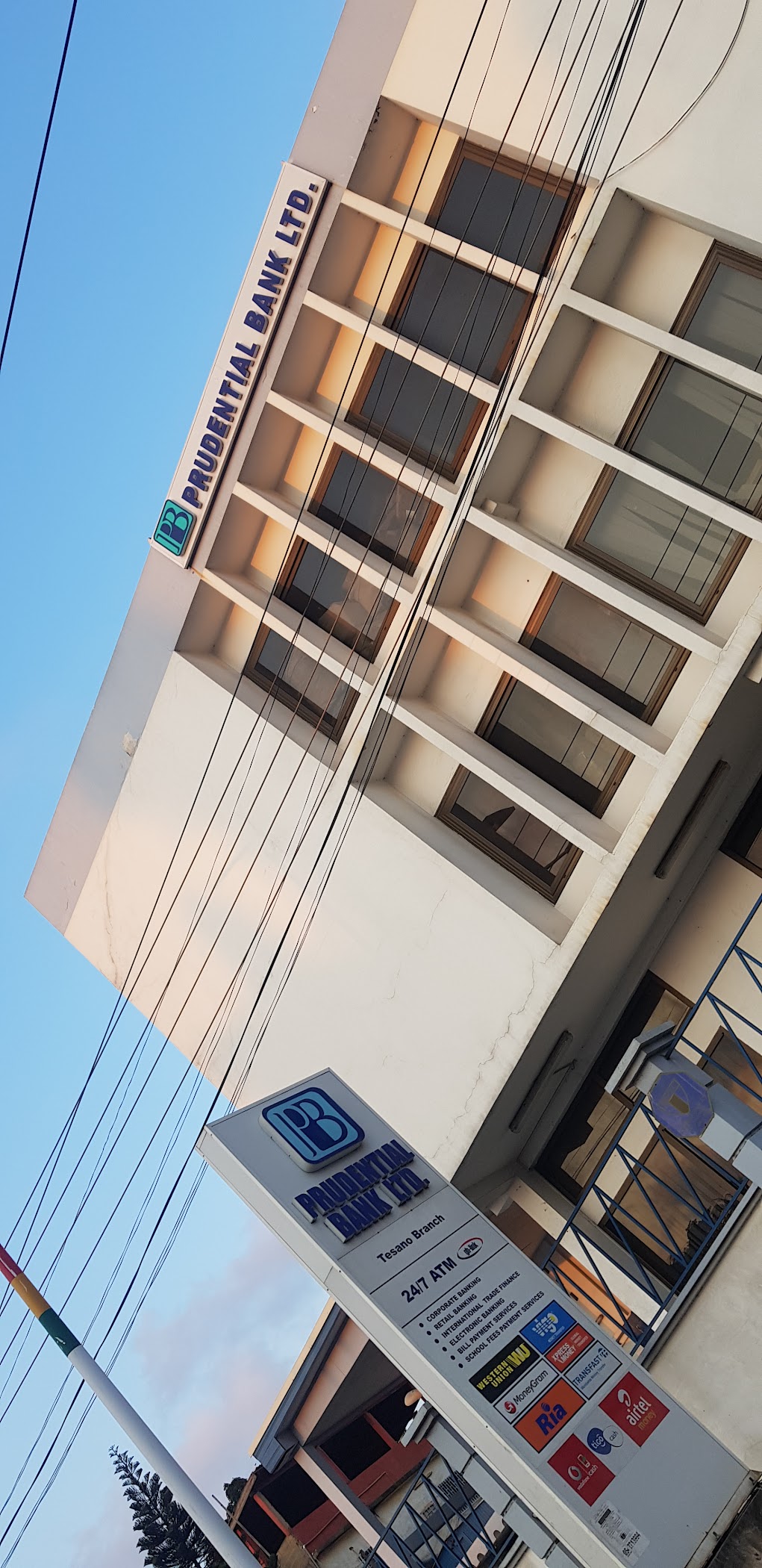 Arrival and context view at Prudential Bank | Branch | Tesano in Accra, Greater Accra Region.