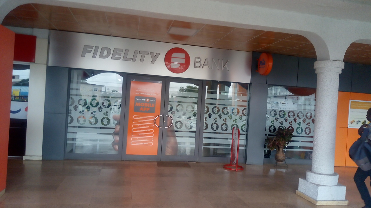 Arrival and context view at Fidelity Bank | Branch | A&C in Accra, Greater Accra Region.