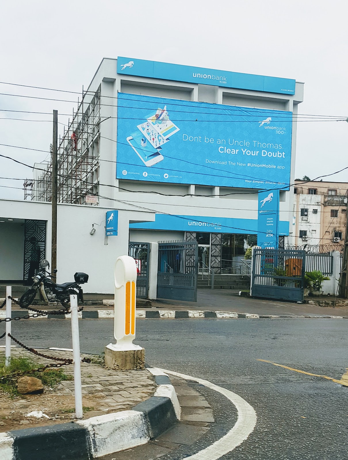 A first look at Union Bank | Nigeria 🇳🇬, showing the branch setting people need to verify in Ikeja.