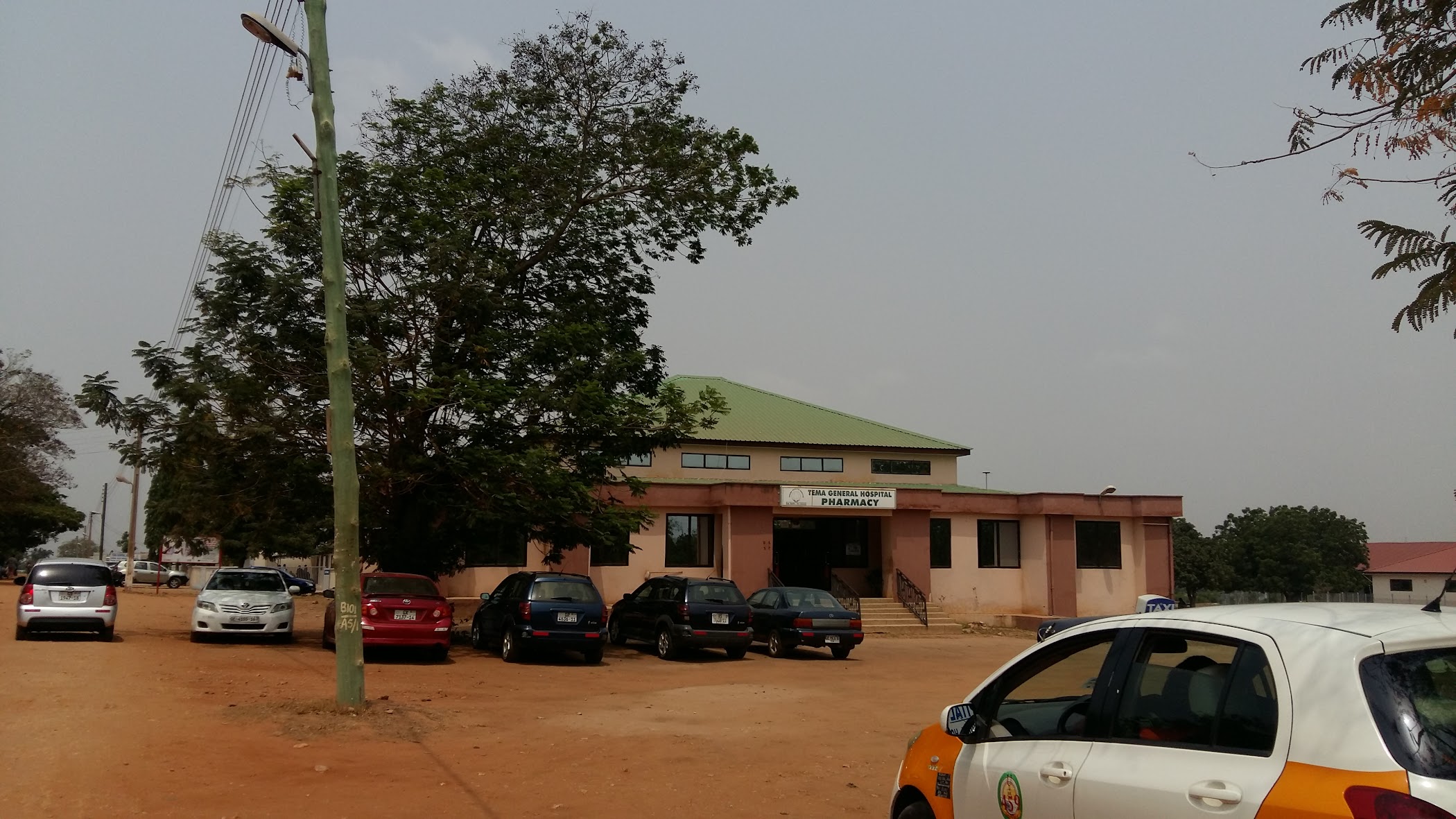 Arrival and context view at Tema General Hospital in Tema, Greater Accra Region.