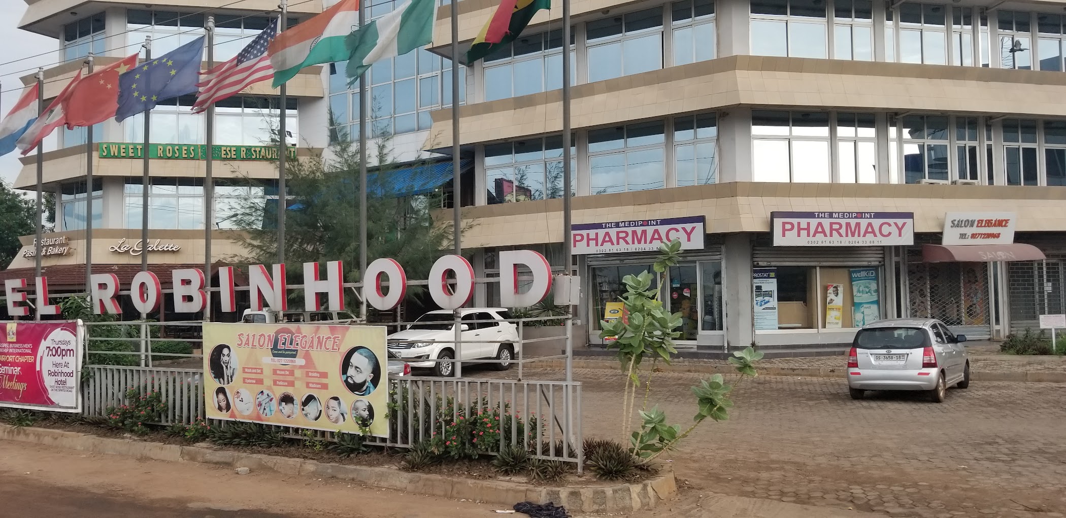 Arrival and context view at Medipoint Pharmacy | Spintex Road | Ghana 🇬🇭 in Accra, Greater Accra Region.
