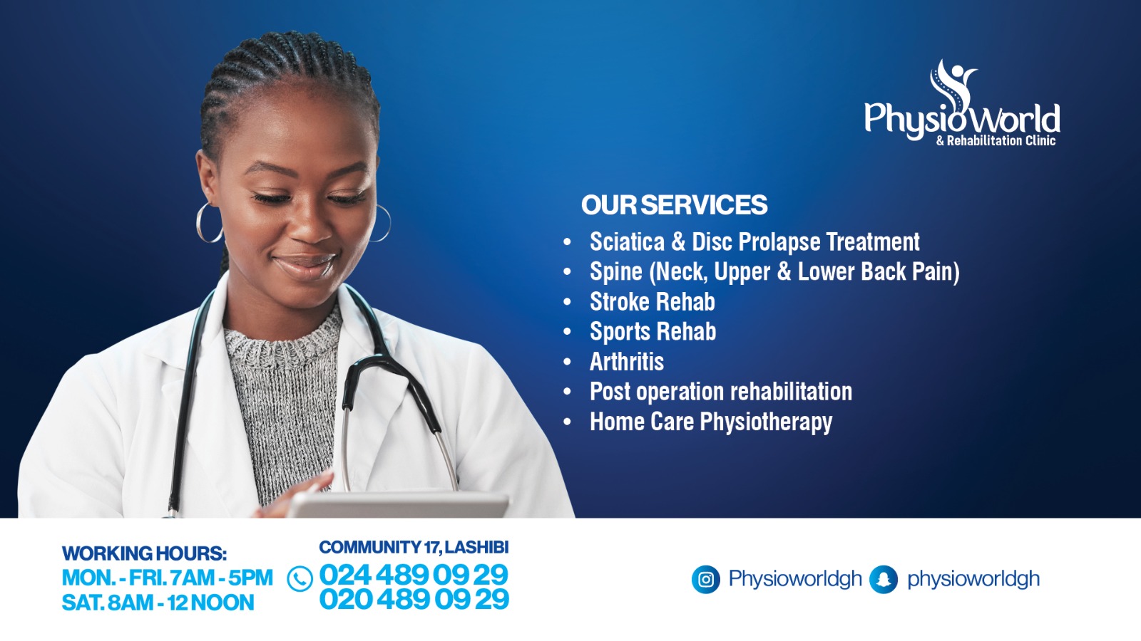 PhysioWorld & Rehabilitation Clinic | Ghana 🇬🇭 — Accra