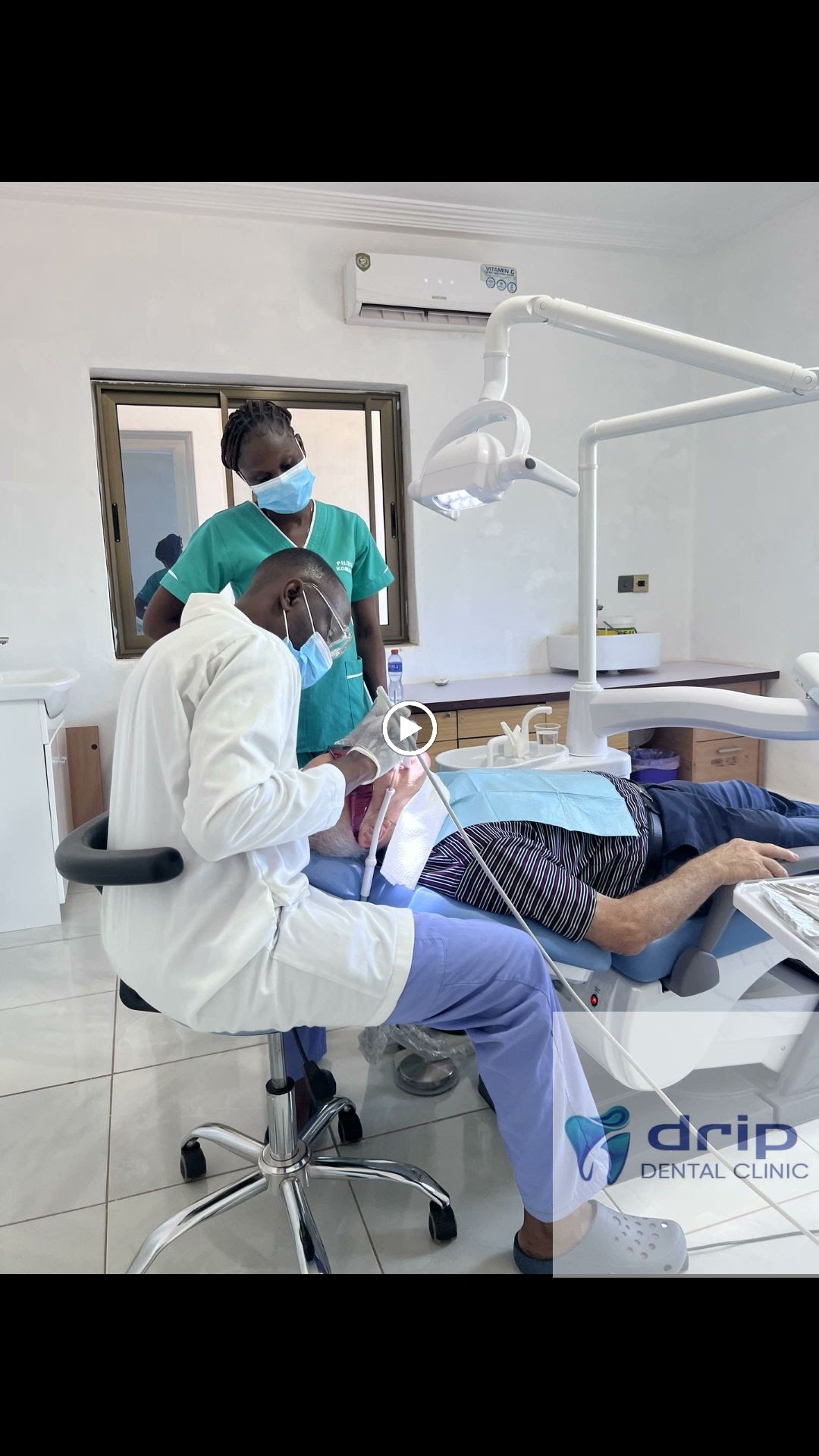 A first look at Drip Dental Clinic | Ghana 🇬🇭, grounding the page in the actual dental clinic setting in Pantang West.