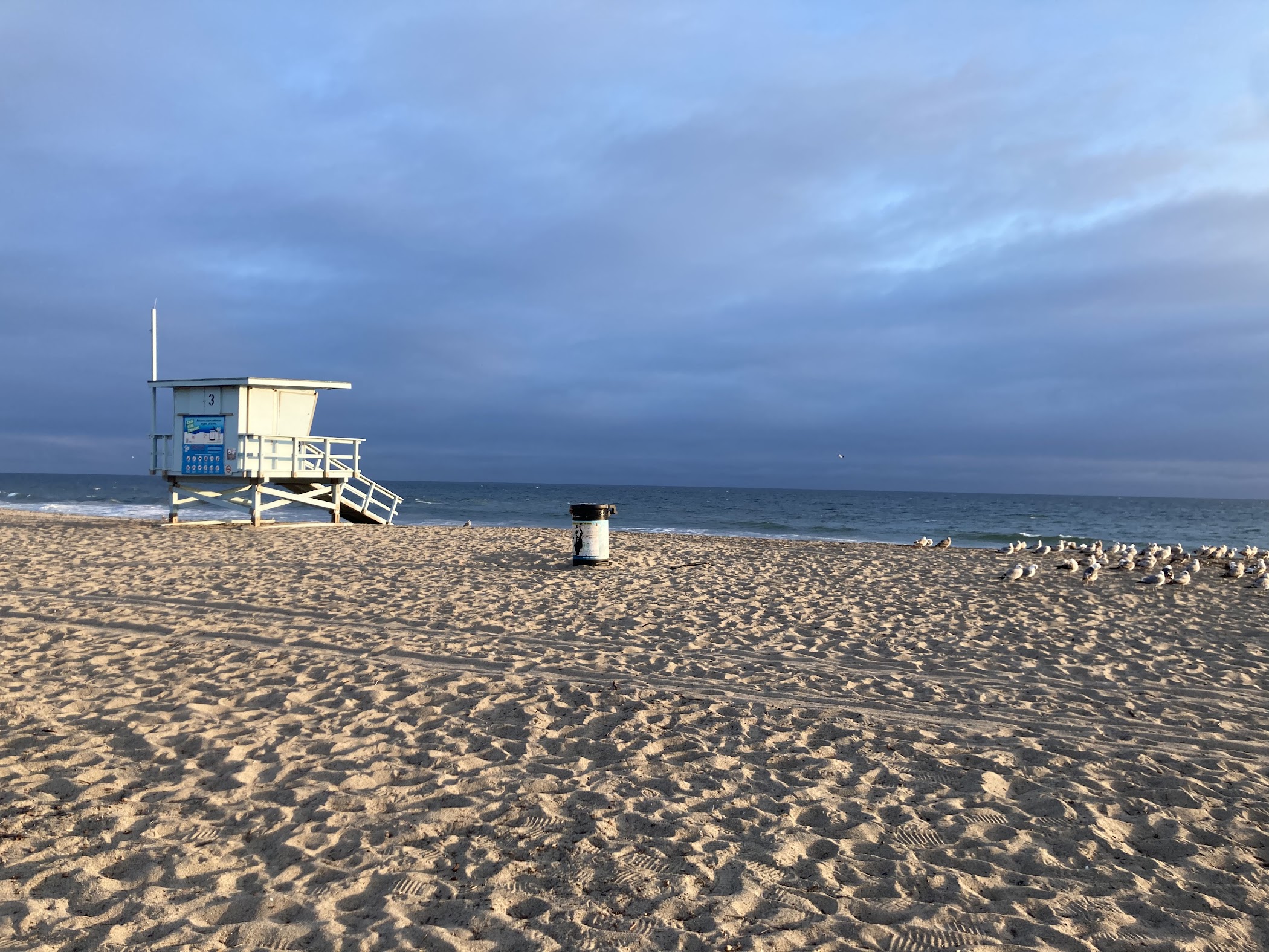Arrival and context view at Zuma Beach in Malibu, California.