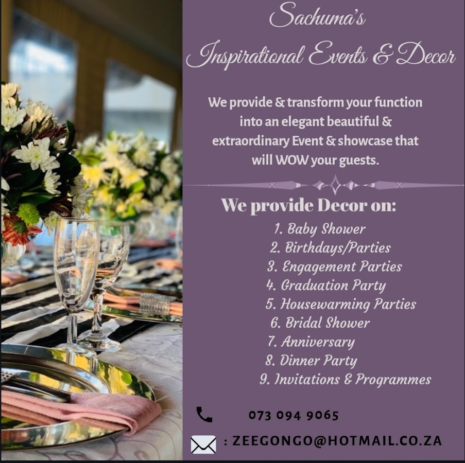 Sachuma’s Inspirational Events & Decor (Pty) Ltd | South Africa