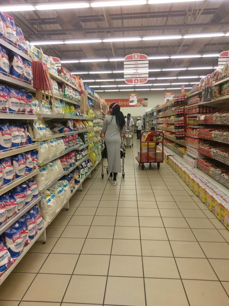 Supermarket retail aisle in Nigeria
