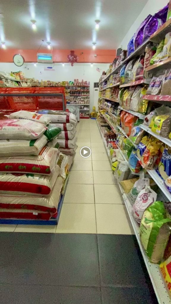 Rice, grains and grocery staples in a Nigerian supermarket