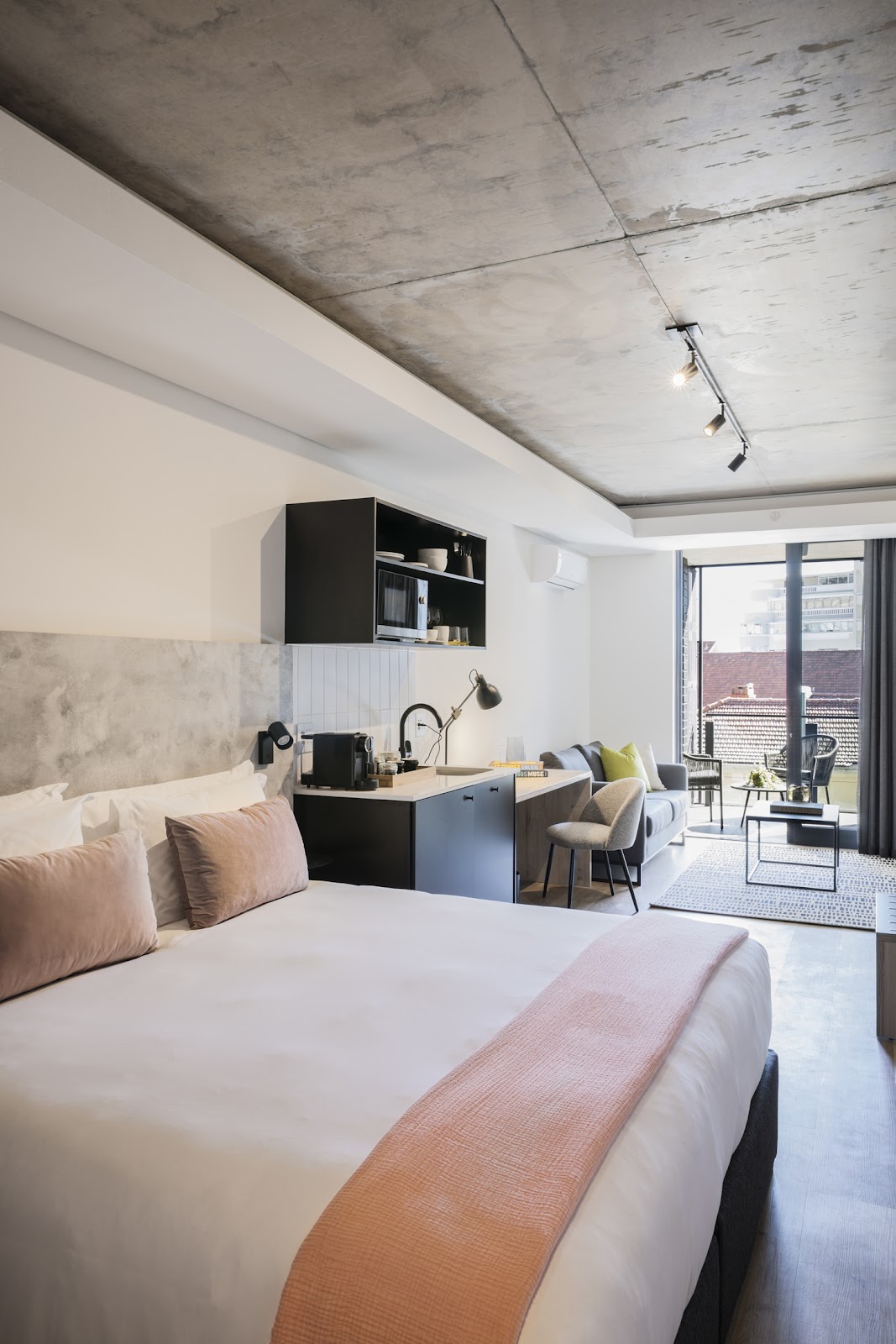 Arrival and exterior context at Home Suite Hotels Station House in Cape Town, Western Cape.