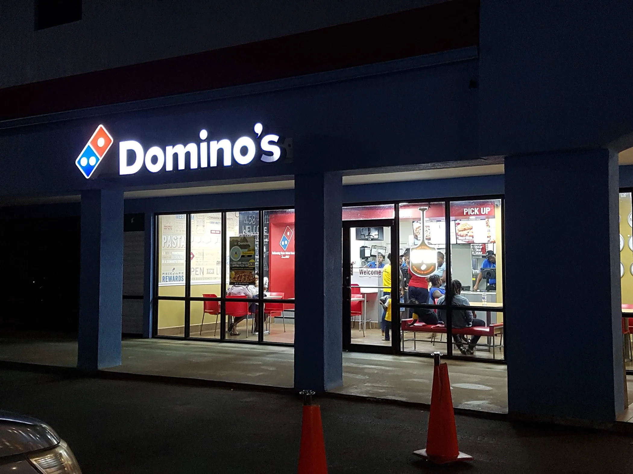 Arrival and context view at Domino’s Pizza | Choc in Choc, Gros Islet.