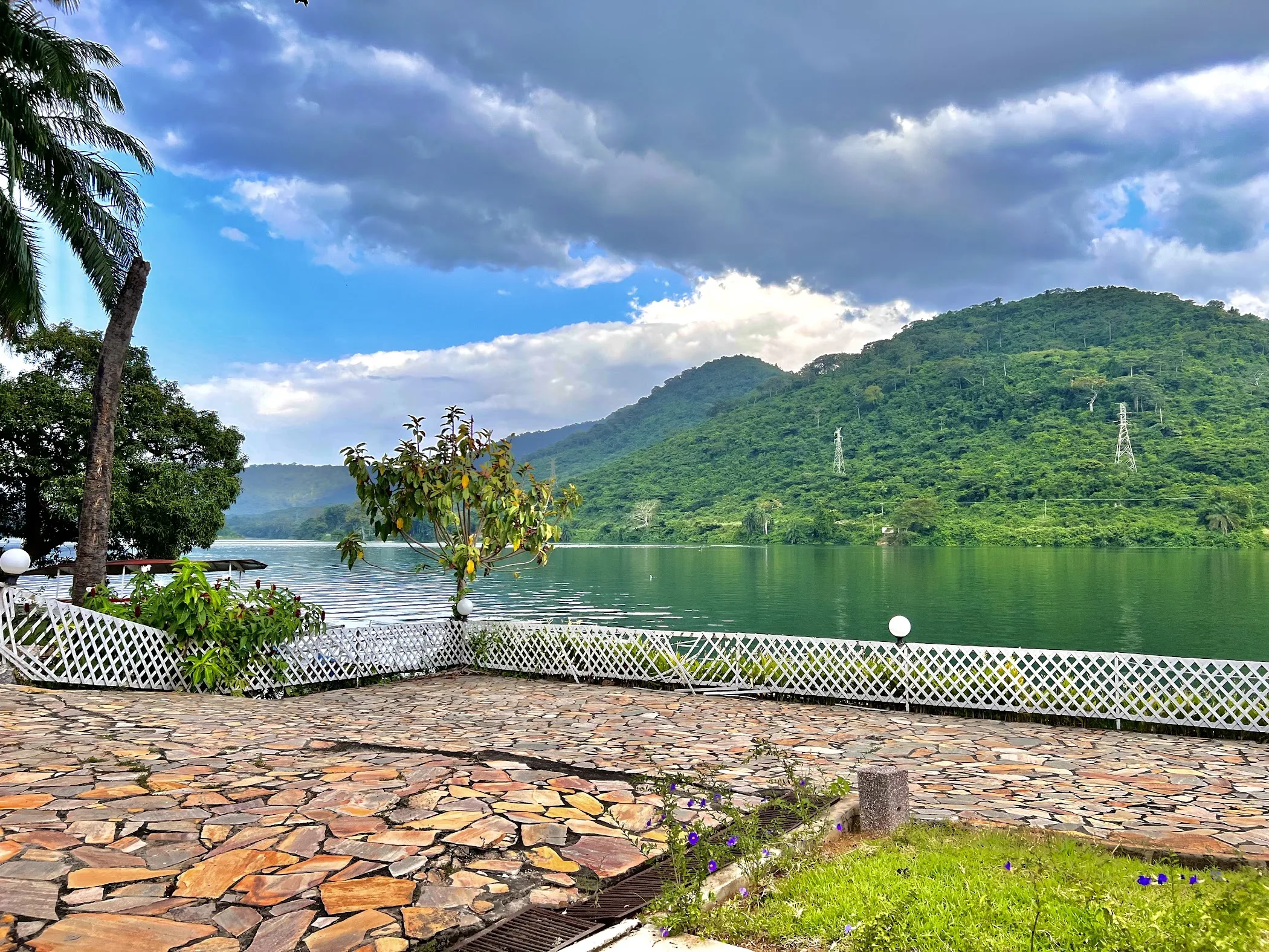 Arrival and exterior context at Akosombo Continental Hotel in Akosombo, Eastern Region.