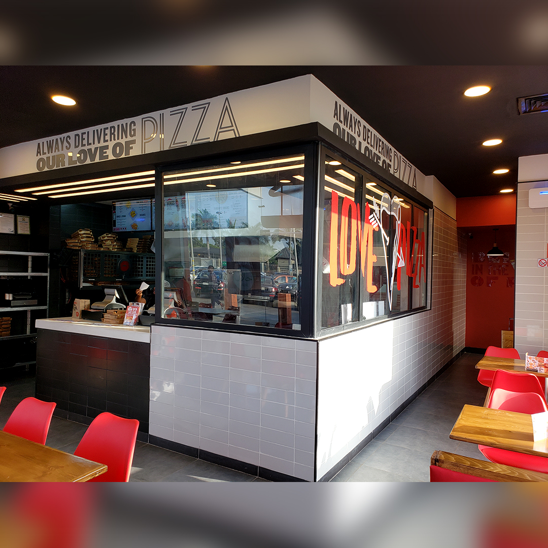 Arrival and context view at Pizza Hut – East Legon 2 in Accra, Greater Accra Region.
